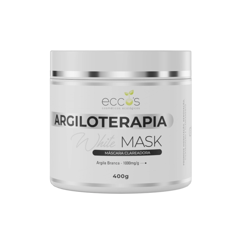 White Mask Máscara De Argila Branca Em Pó 400g - Eccos Cosméticos