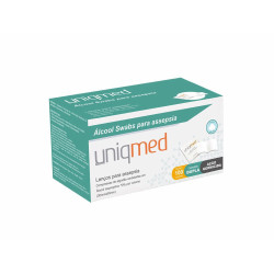 Lenço Para Assepsia Álcool Swabs - 100un - Uniqmed