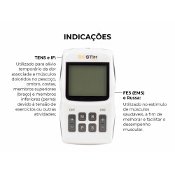 Biostim Multi Bioset - 2 Canais - Aparelho De Correntes Tens, Fes, Interferencial E Russa