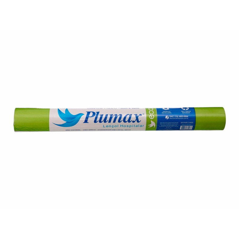 Lençol 50cm x 50m de Papel Descartável - Eco - 100% Fibras Naturais - Plumax