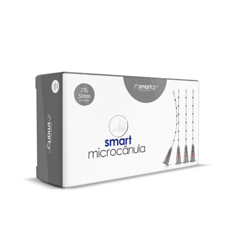Microcânula 27g x 50mm Flexível - Caixa com 10 Unidades - Smart GR