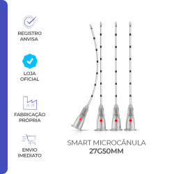 Microcânula 27g x 50mm Flexível - Caixa com 10 Unidades - Smart GR
