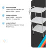 Mesa Auxiliar - 03 Prateleiras Com Alças - Arktus