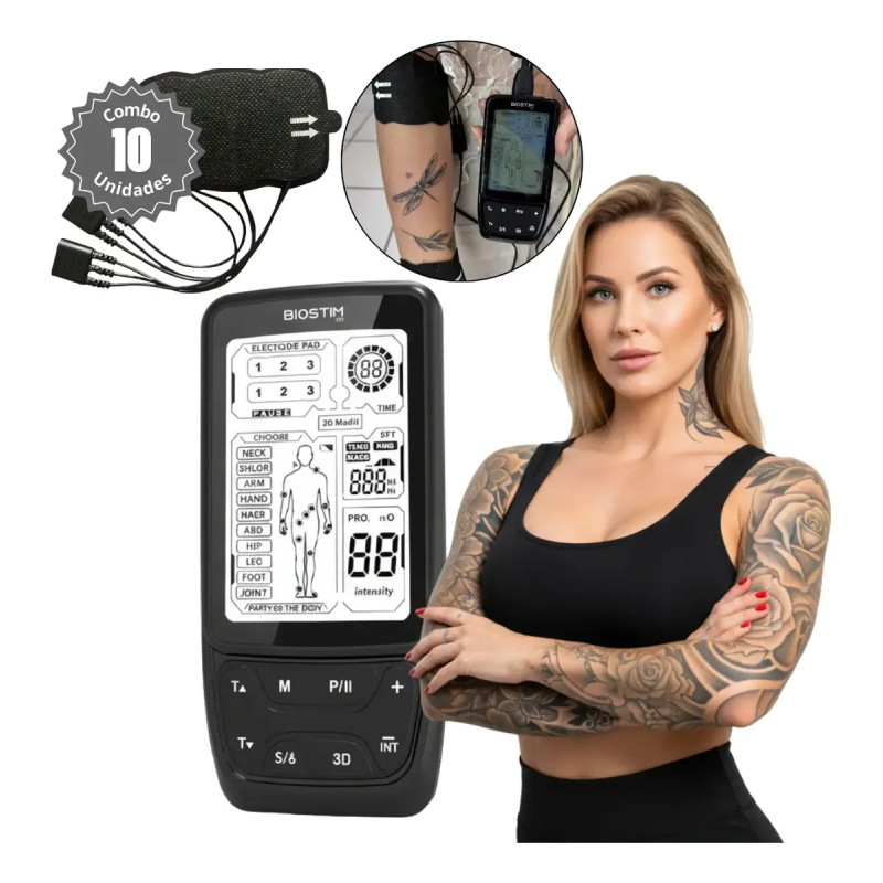 Biostim 3D + 10 Eletrodos - Amenizador De Tatuagem - Bioset
