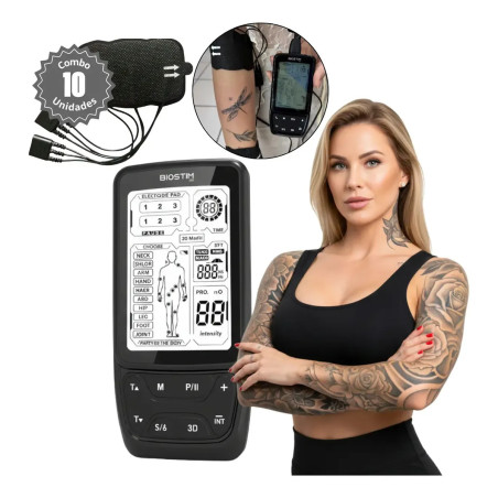 Biostim 3D + 10 Eletrodos - Amenizador De Tatuagem - Bioset
