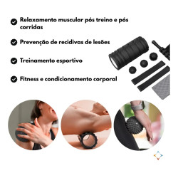 Kit Rolo Liberação Miofascial Massagem Mini Band Arktus