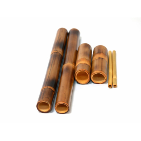 Kit Bambus Para Massagem - 02 Facial E 04 Corporal - Holzstones