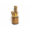 Kit Bambus Para Massagem - Com Suporte - 02 Facial E 04 Corporal - Holzstones