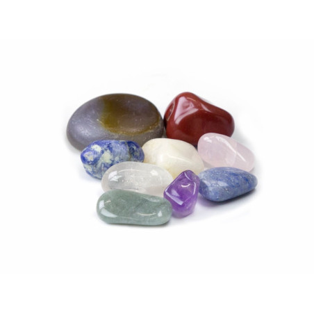 Kit Para Massagem - Com 20 Pedras Naturais E 9 Cristais - Holzstones